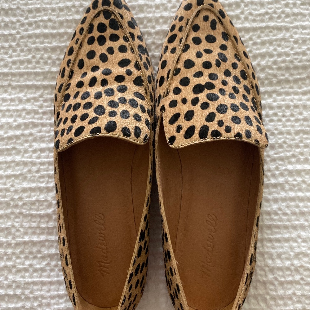 Madewell The Frances Skimmer Loafer Flat in Dotted Calf Hair